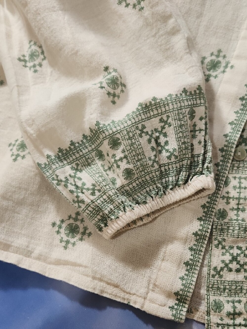 Francesca Bettini Made In Italy, Button-Down Shirt 100% Cotton Linen Blend - Picture 6 of 11